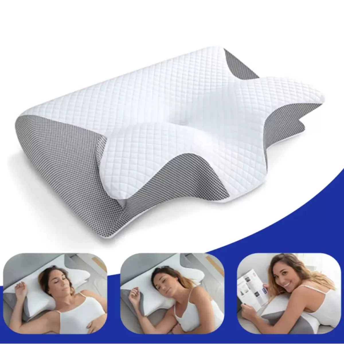 Ergonomski jastuk s memorijskom pjenom – leptir oblik za potporu vrata