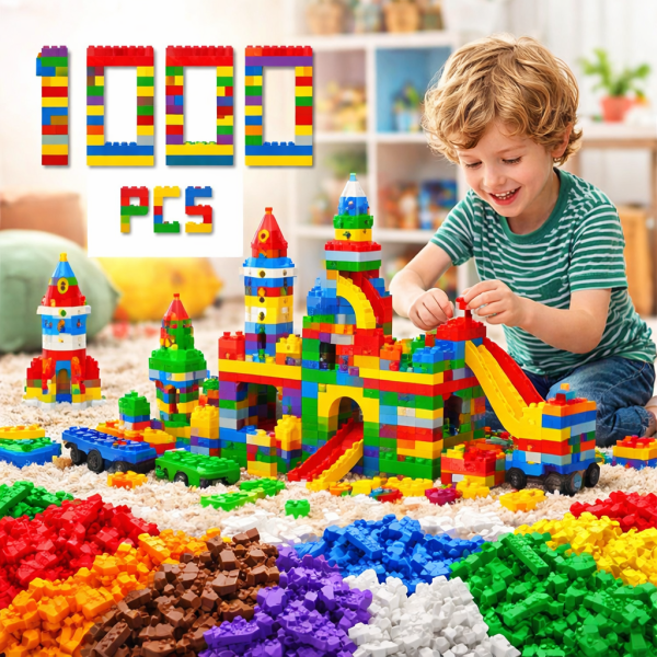 Paket od 1000 raznobojnih kockica za sastavljanje