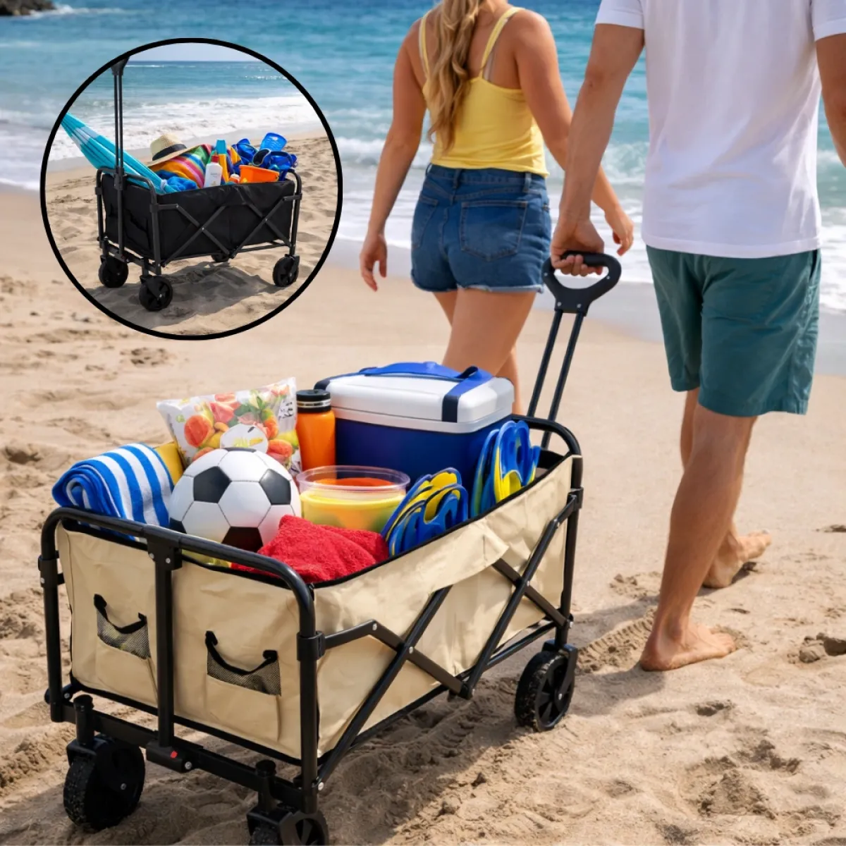 Sklopiva transportna kolica za plažu i kampiranje 
