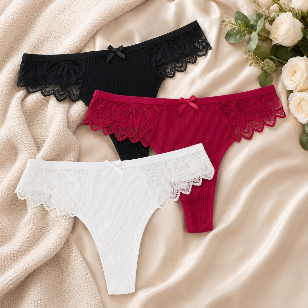 (3kom) Set čipkastih gaćica - Lace Comfort