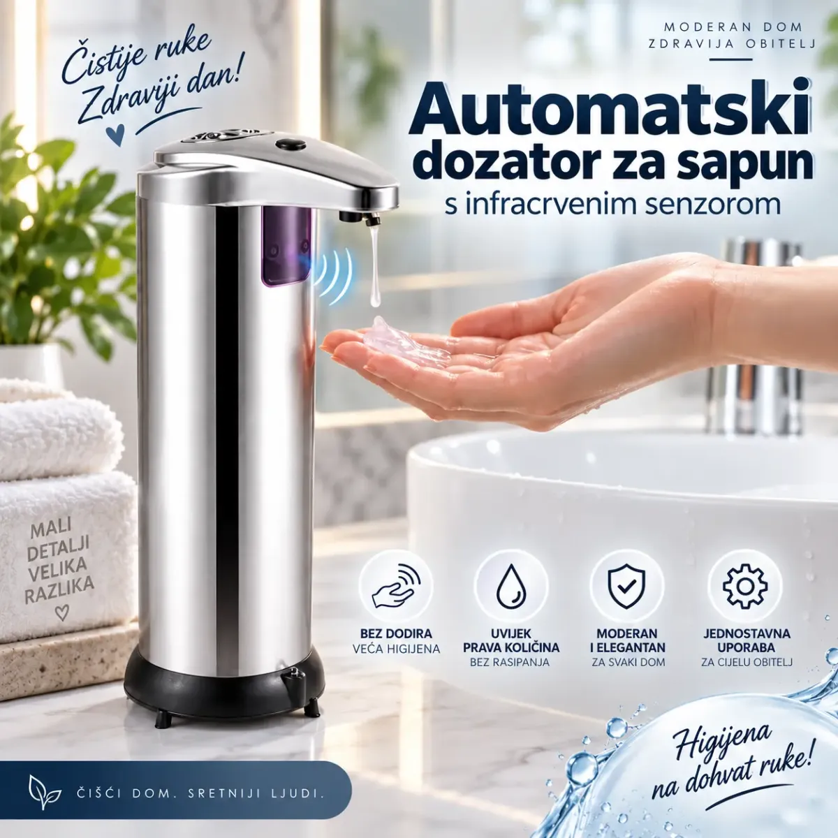 Automatski dozator za sapun s infracrvenim senzorom