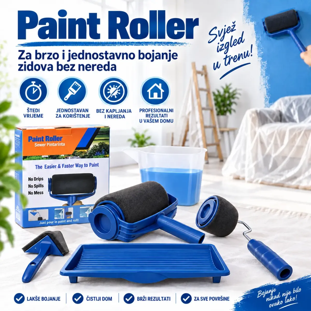 Paint roller za brzo i jednostavno bojanje zidova bez nereda