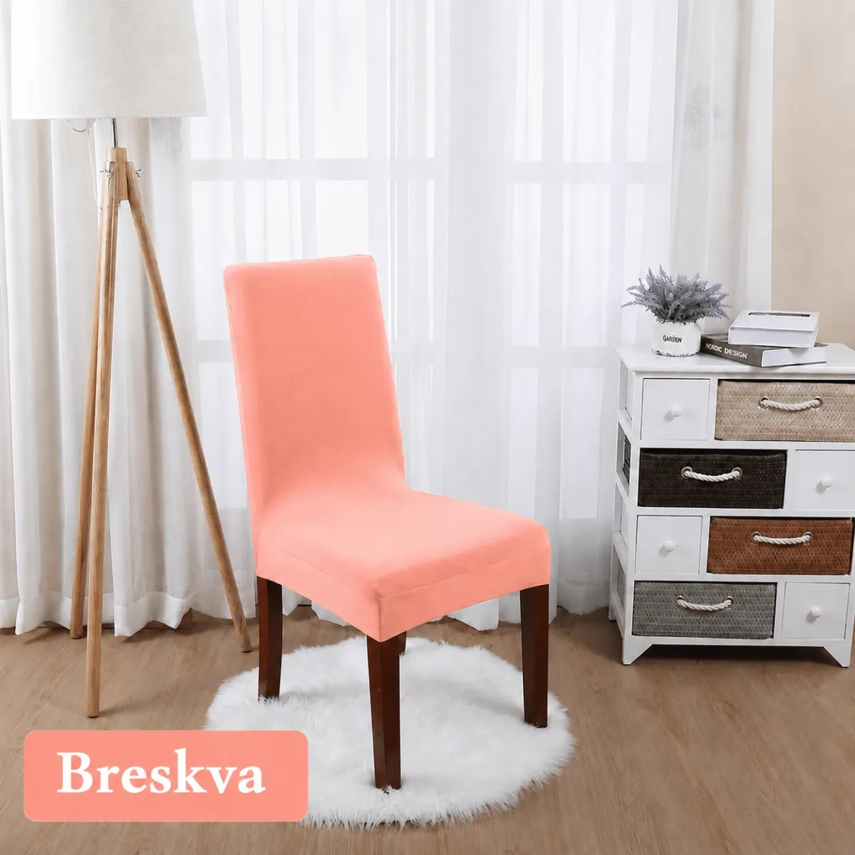 Rastezljiva navlaka za stolicu – breskva
