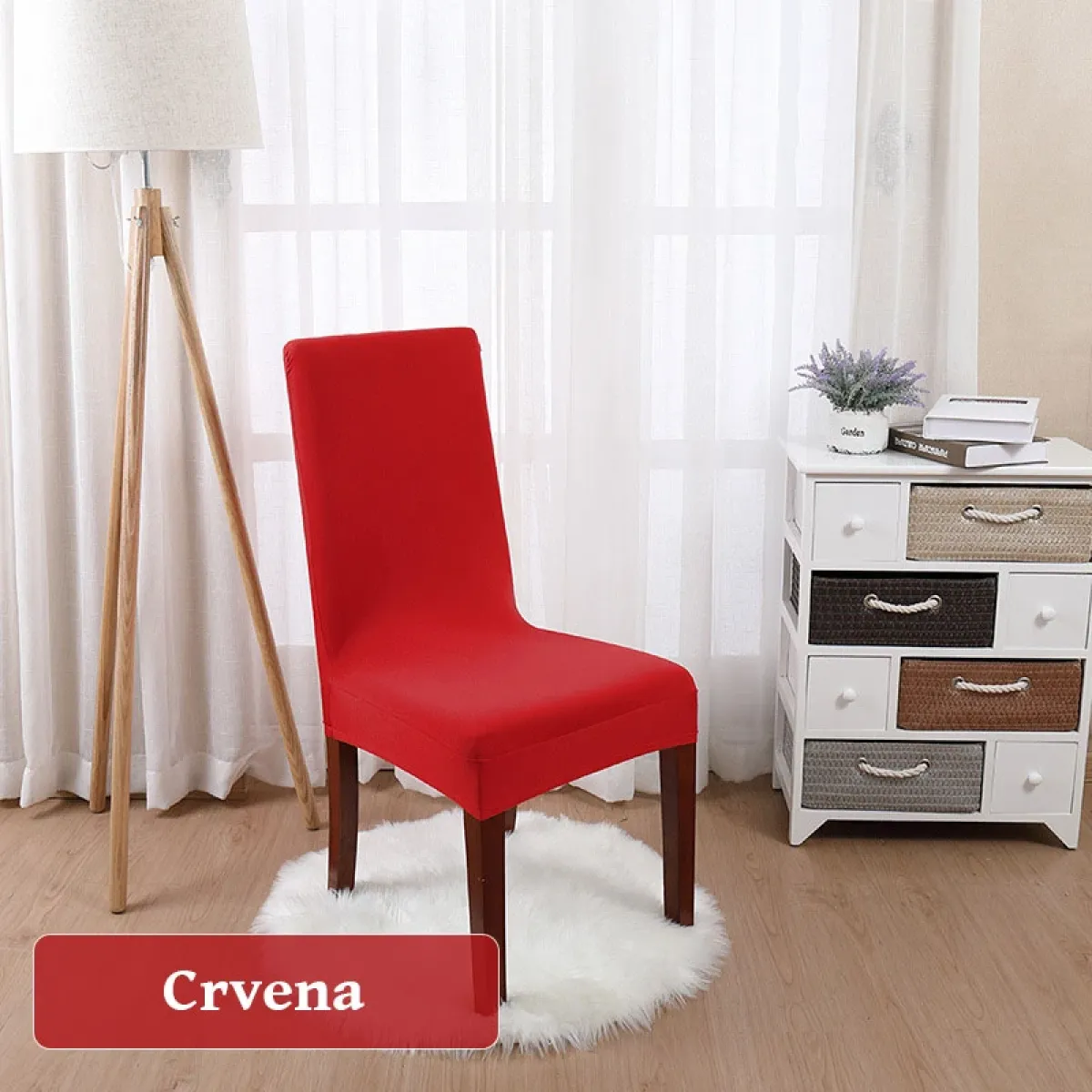Rastezljiva navlaka za stolicu – crvena