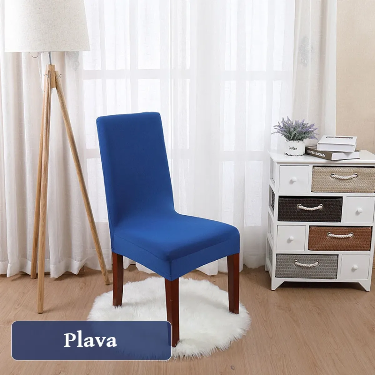 Rastezljiva navlaka za stolicu – plava