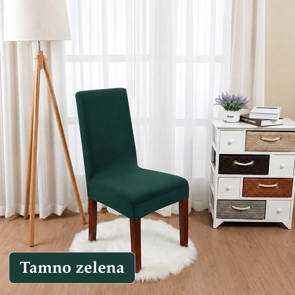 Rastezljiva navlaka za stolicu – tamno zelena