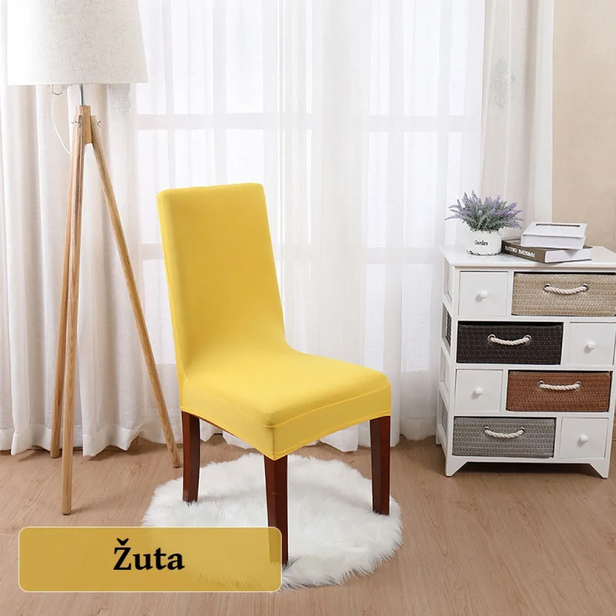 Rastezljiva navlaka za stolicu – žuta